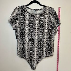 Express Snake Skin Thong Bodysuit